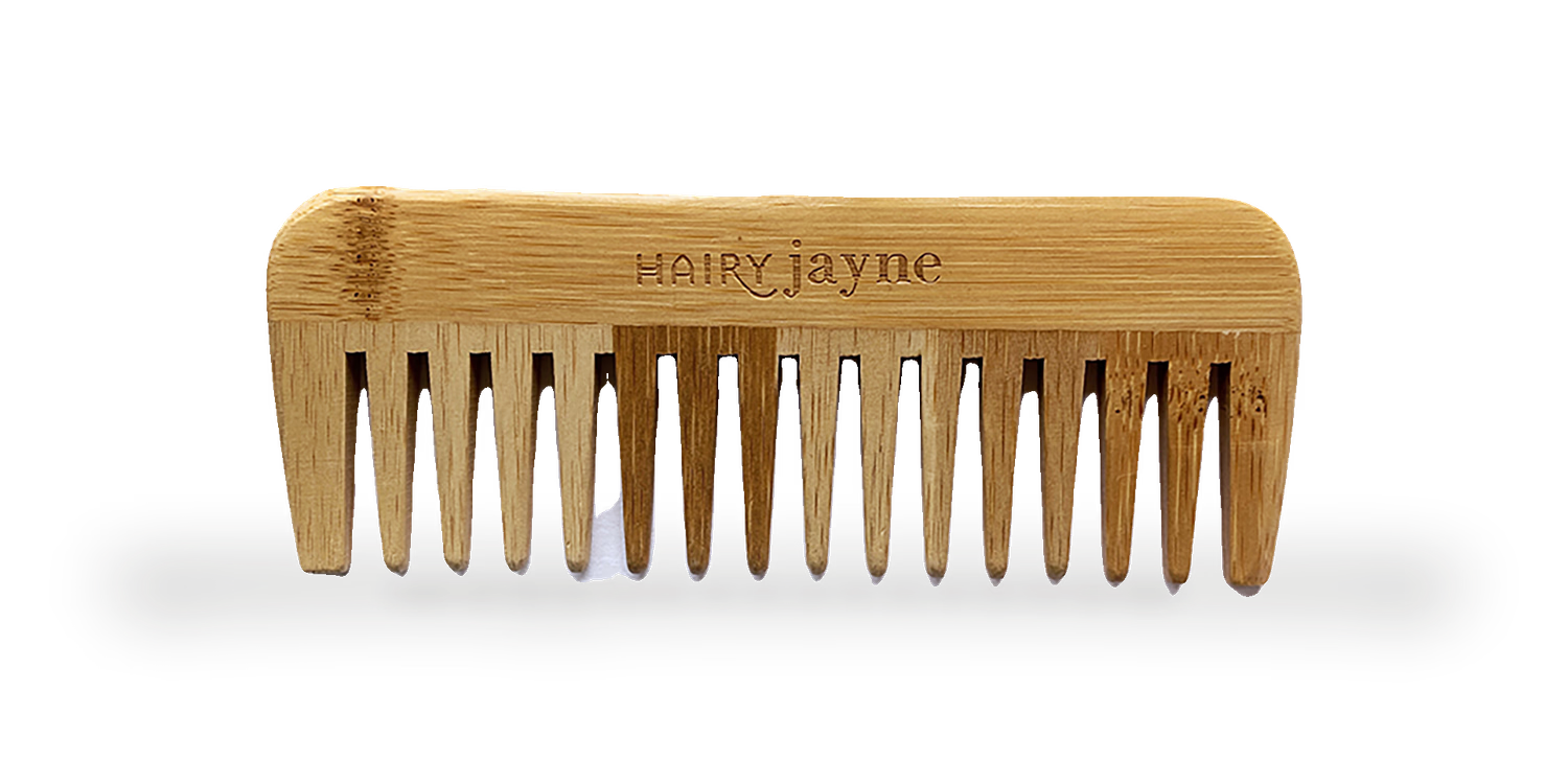 Bamboo detangling comb wide-tooth plastic-free, imported from the UK