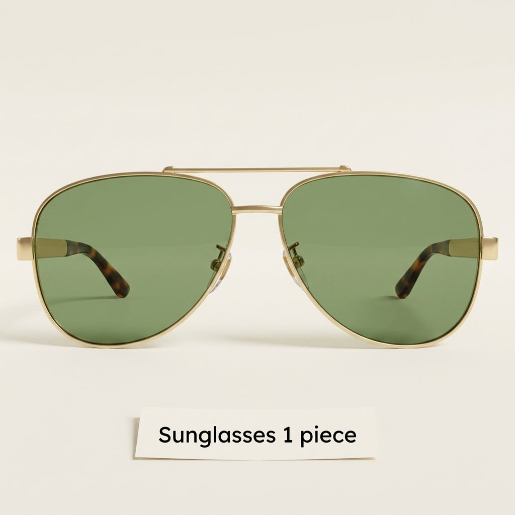 Gucci GG0528S gold men sunglasses pilot style (British brand)
