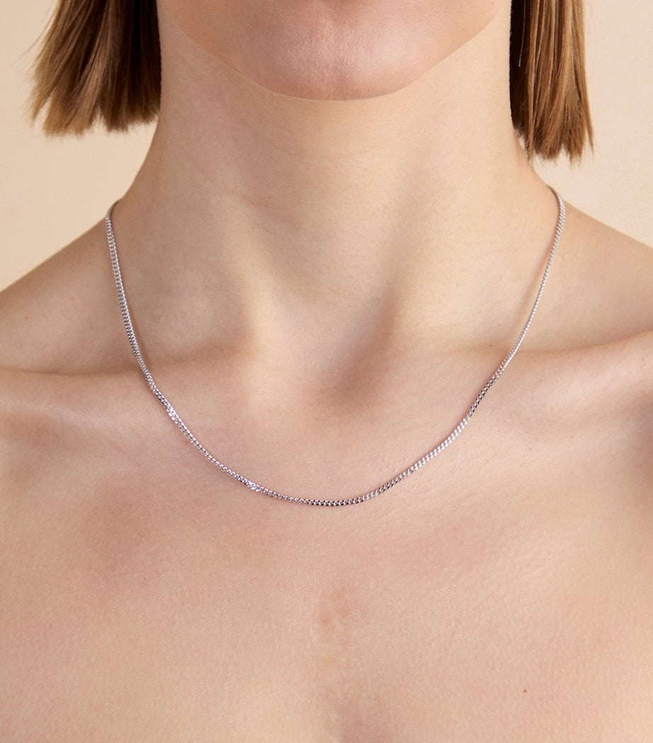 Astrid & Miyu sterling silver curb chain necklace - British product