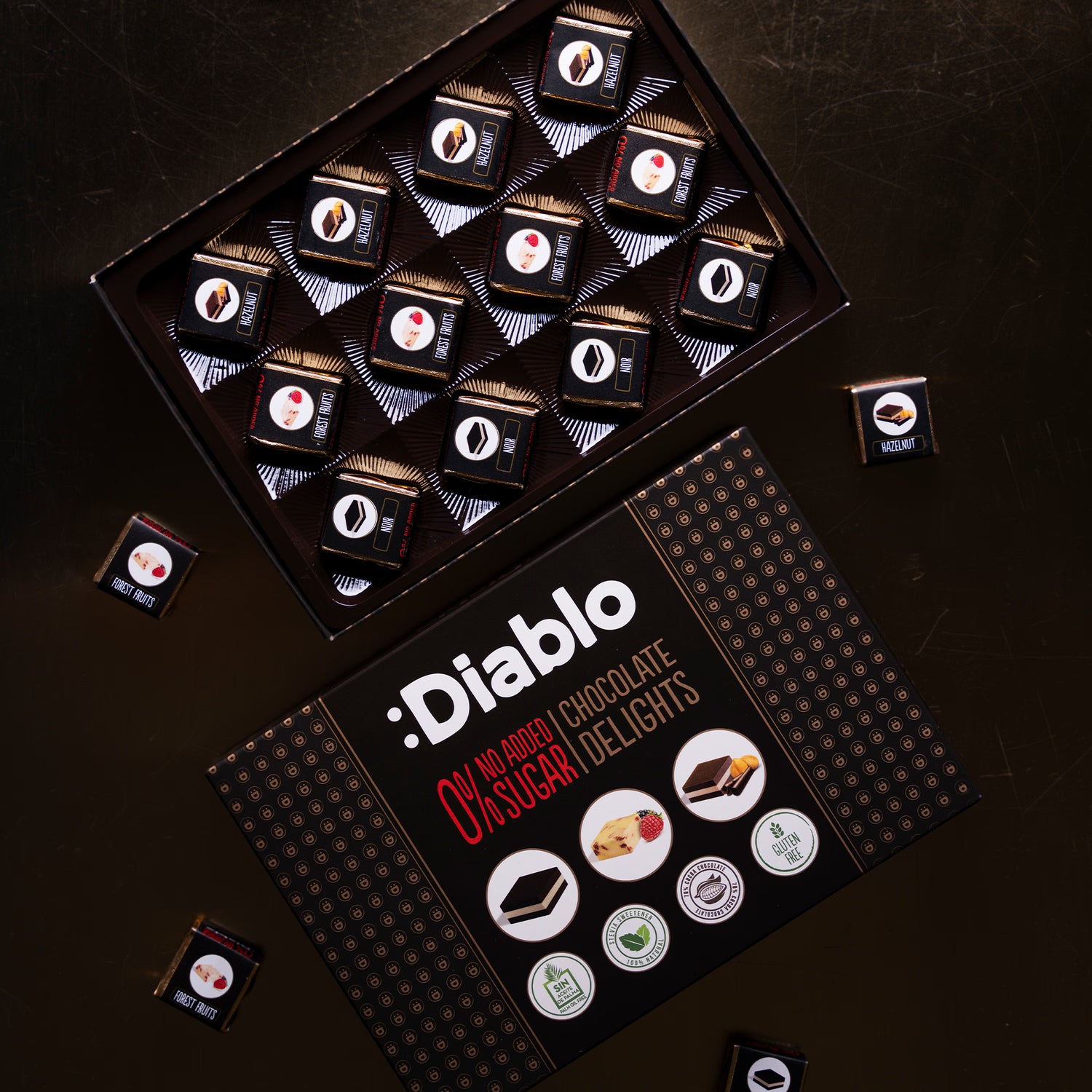 Diablo no added sugar chocolate gift box 115g, UK version