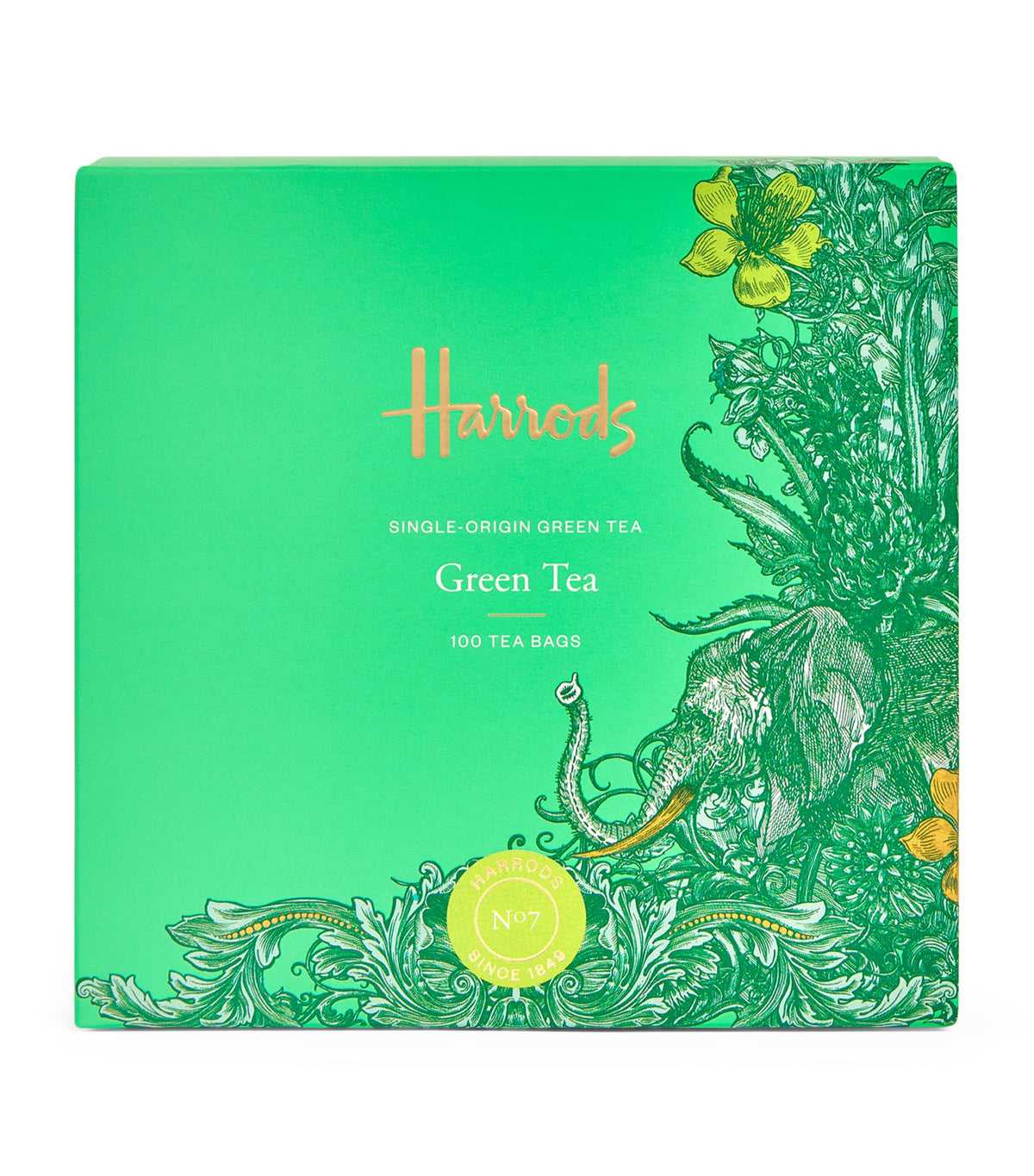 Harrods No. 7 green tea 100 tea bags, UK version