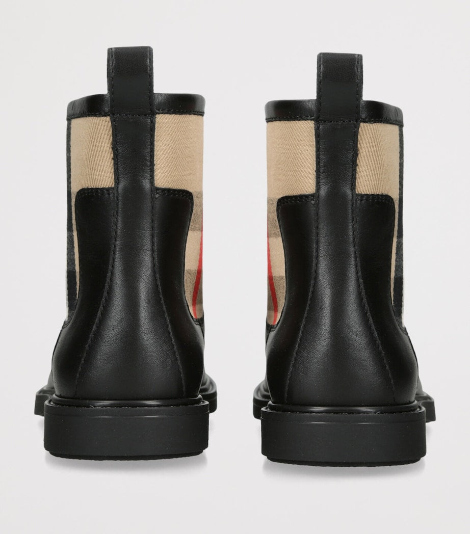 Burberry Kids Leather Sidney Ankle Boots - British product