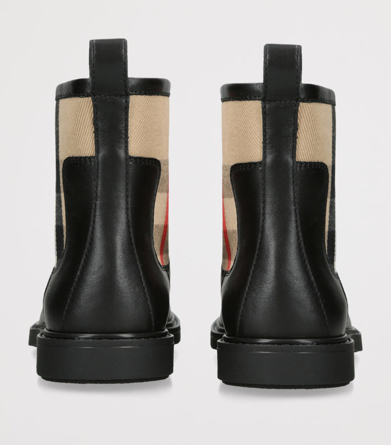 Burberry Kids Leather Sidney Ankle Boots - British product