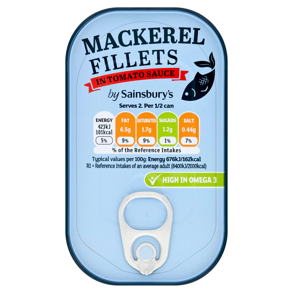 Sainsbury's Mackerel Fillets in Tomato Sauce 125g