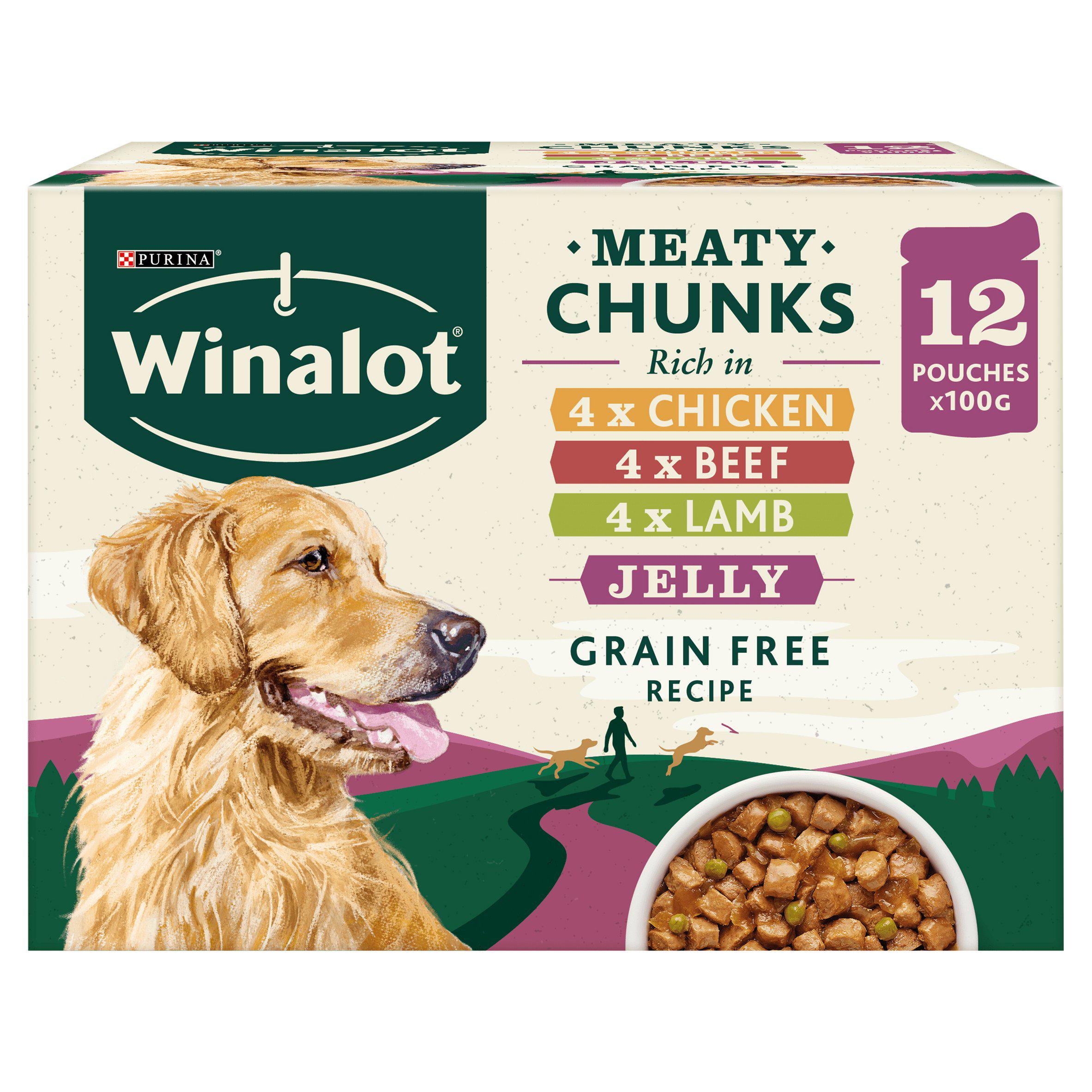 Winalot Perfect Portions Dog Food Mixed in Jelly 12x100g GOODS Sainsburys   