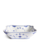 Royal Copenhagen Blue Fluted Half Lace Square Bowl 21cm, imported from the UK