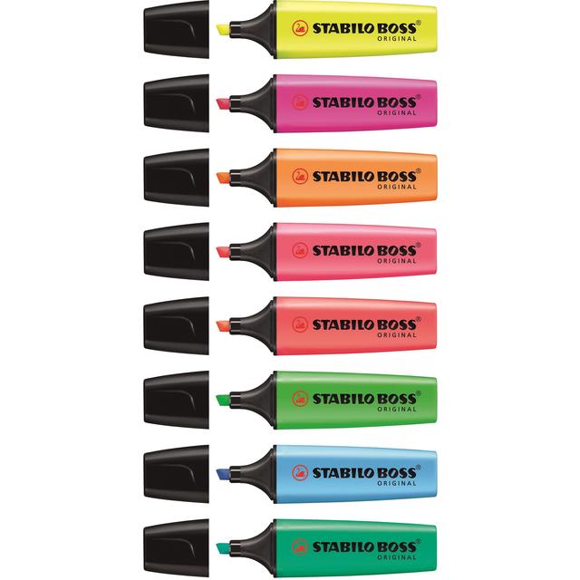 STABILO BOSS ORIGINAL Highlighter wallet of 8 assorted colours