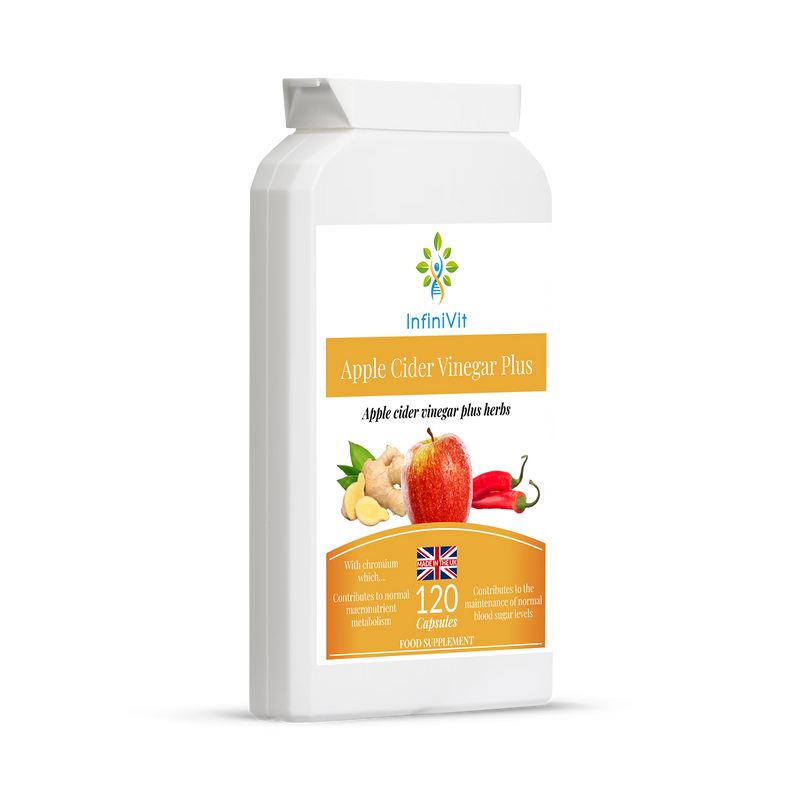 InfiniVit Apple Cider Vinegar Plus 120 capsules, imported from the UK