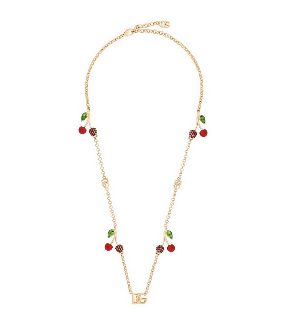 Dolce&Gabbana embellished cherry logo necklace, UK version