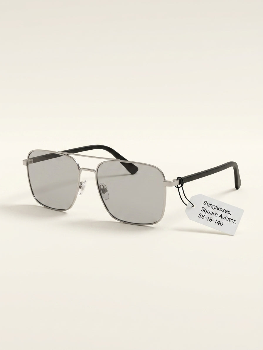 Prada rectangular sunglasses silver pale green (British brand)