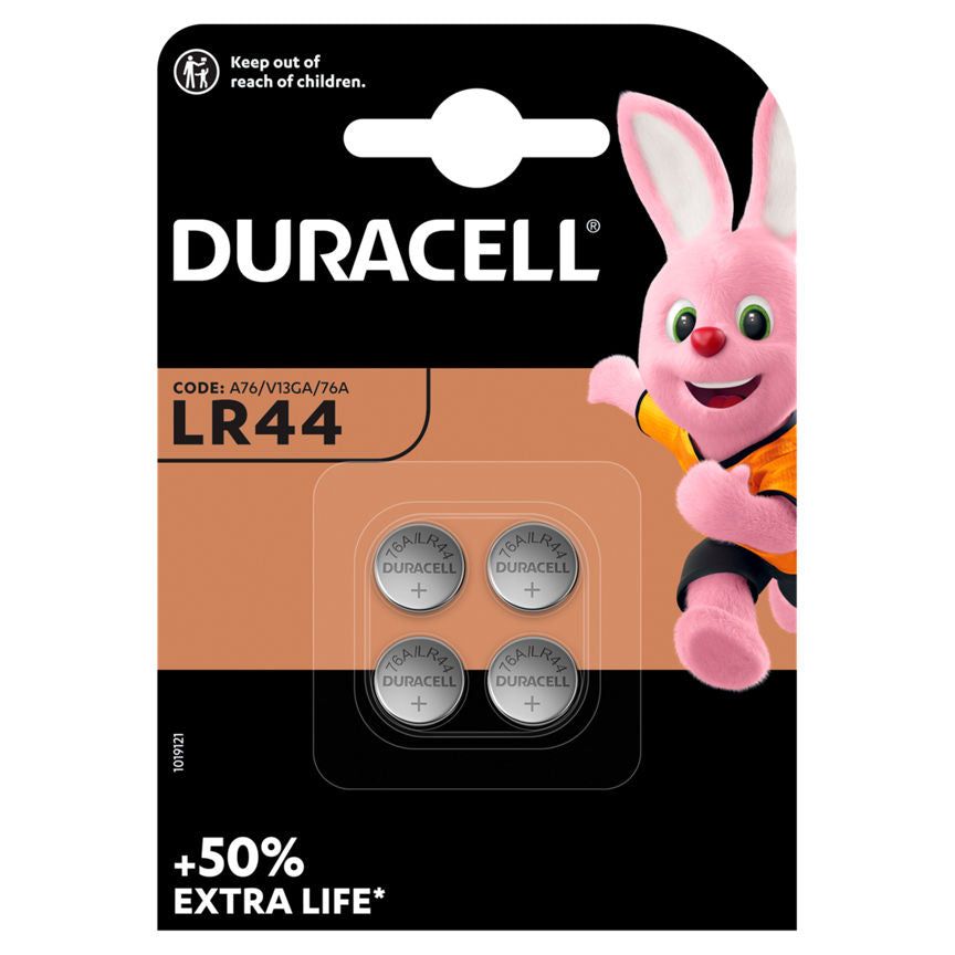 Duracell Specialty LR44 Alkaline Coin Battery, Pack of 4 General Household ASDA   