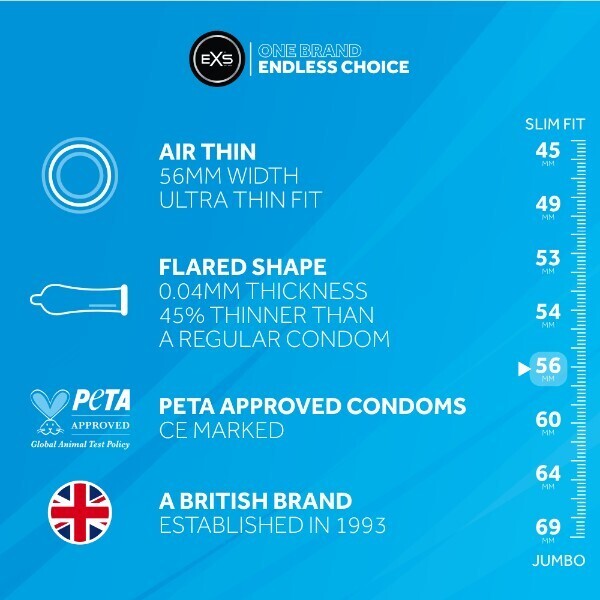 EXS Air Thin condoms 48 pack, UK version