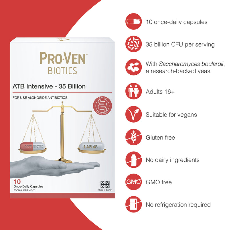 Pro-Ven ATB Intensive 35 billion probiotic capsules, UK version