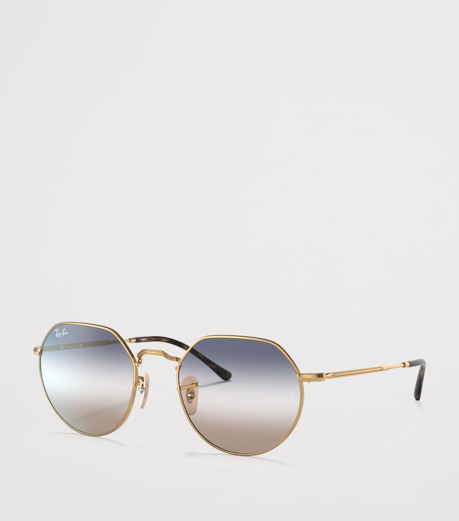 Ray-Ban Jack runde Metallsonnenbrille, importiert aus dem Vereinigten Königreich