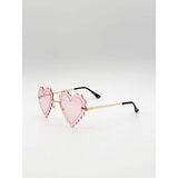 SVNX scallop heart sunglasses in pink one size - British product