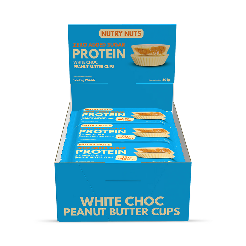 Nutry white protein cups peanut filling 12 pack - British product