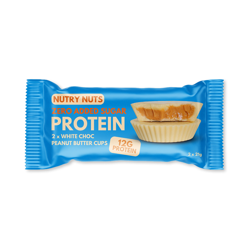 Nutry white protein cups peanut filling 12 pack - British product