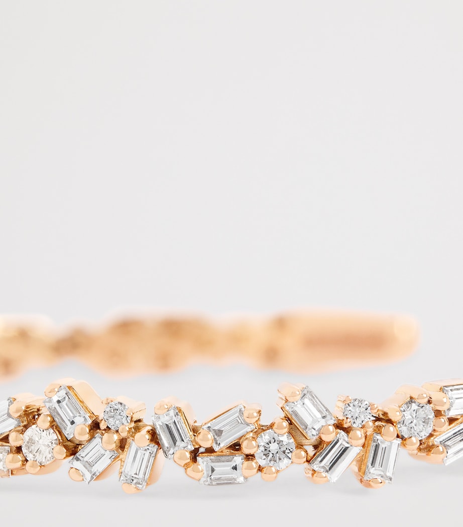 Suzanne Kalan rose gold and diamond bangle small, imported from the UK
