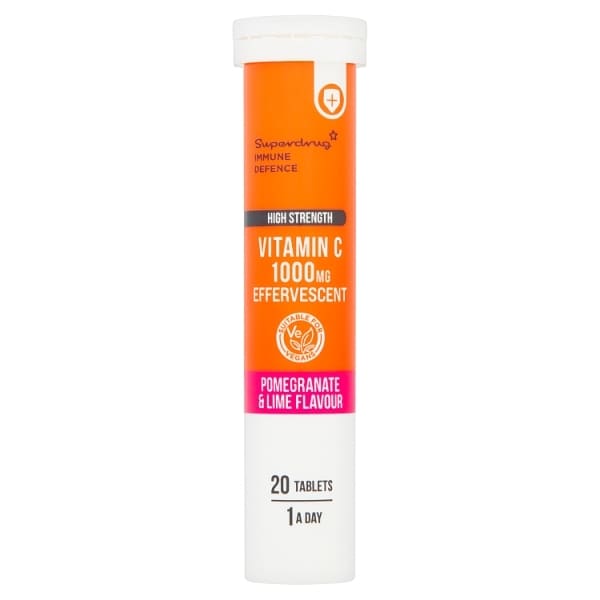 Superdrug Effervescent Vitamin C Pomegranate 20s 1000mg