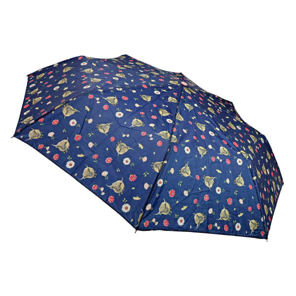 Drizzles supermini umbrella with Highland cow cats dogs print (British brand)