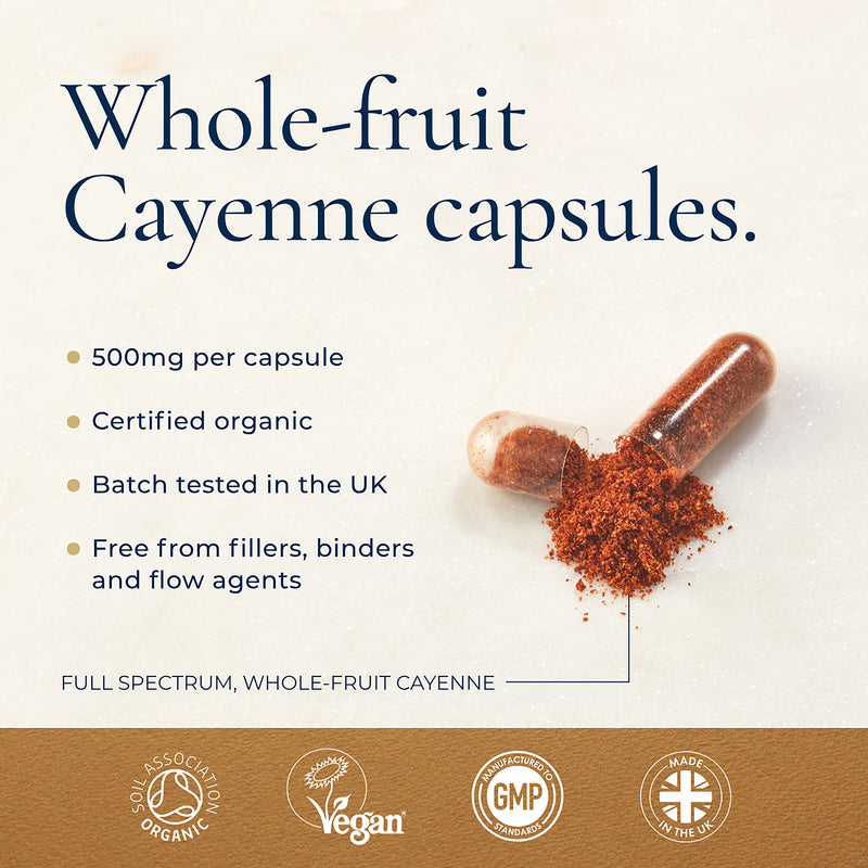 Ayurvediq organic cayenne capsules 60 capsules, UK version