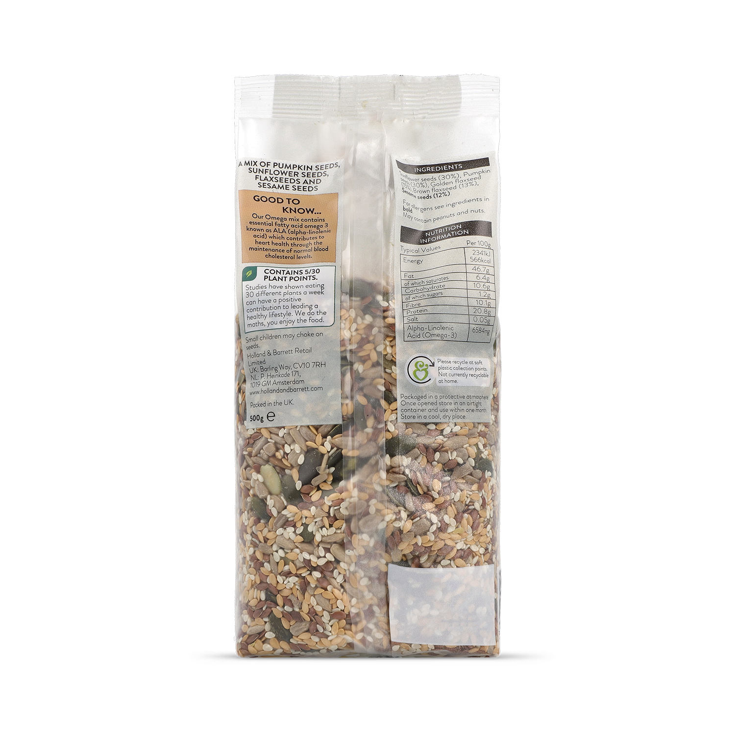 Holland & Barrett Omega Mix Seeds 500g, UK version