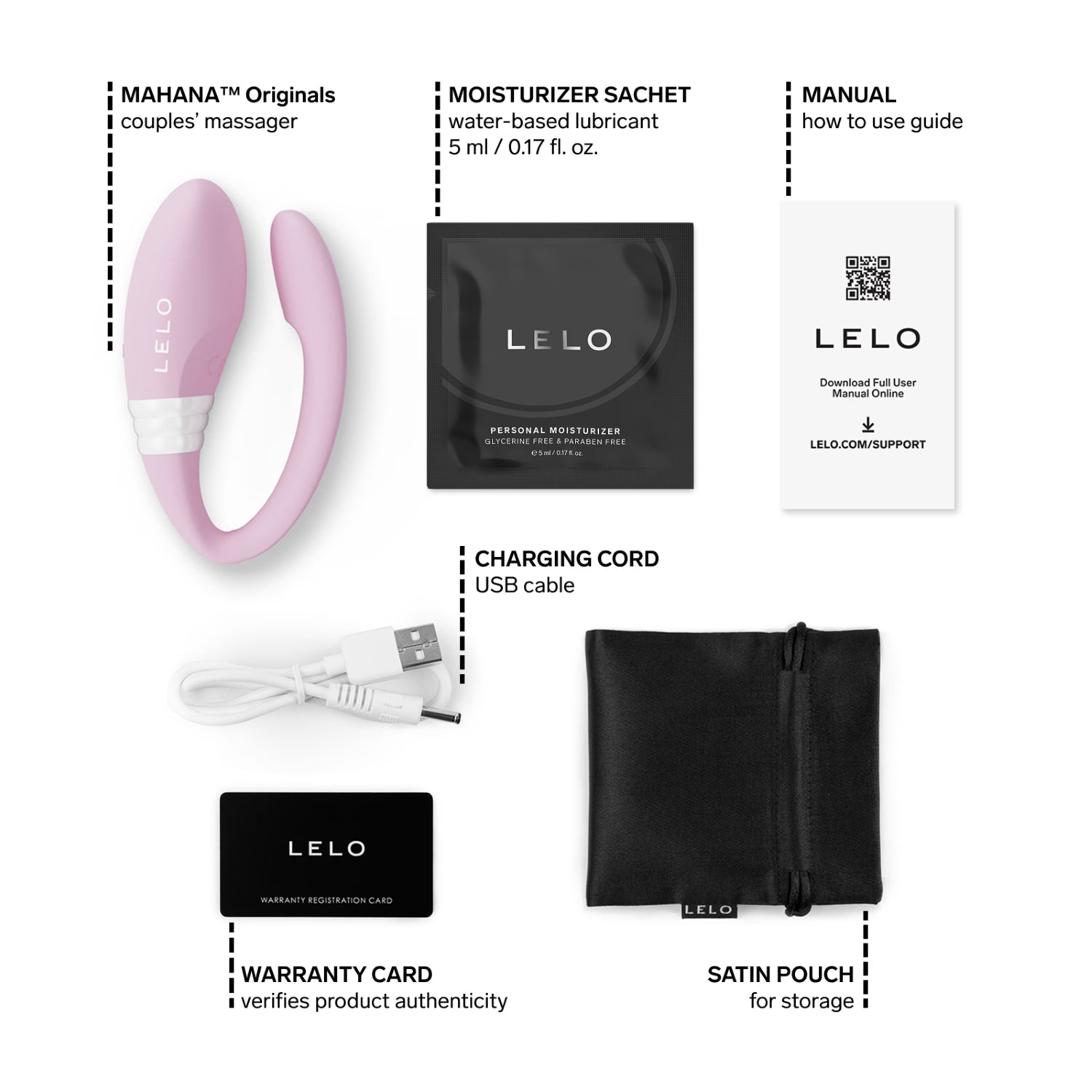 LELO MAHANA Originals couples massager Soft Pink, imported from the UK