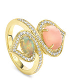Boodles Woodland Ring yellow gold opal diamond - imported from the UK