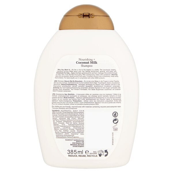 OGX Nourishing+ Coconut Milk pH Balanced Shampoo 385ml GOODS Boots   