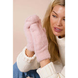 SVNX soft knitted mittens in pink (British brand)