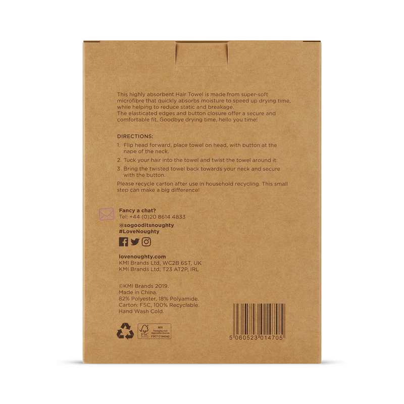 Noughty microfibre hair towel wrap The Purple One - British product