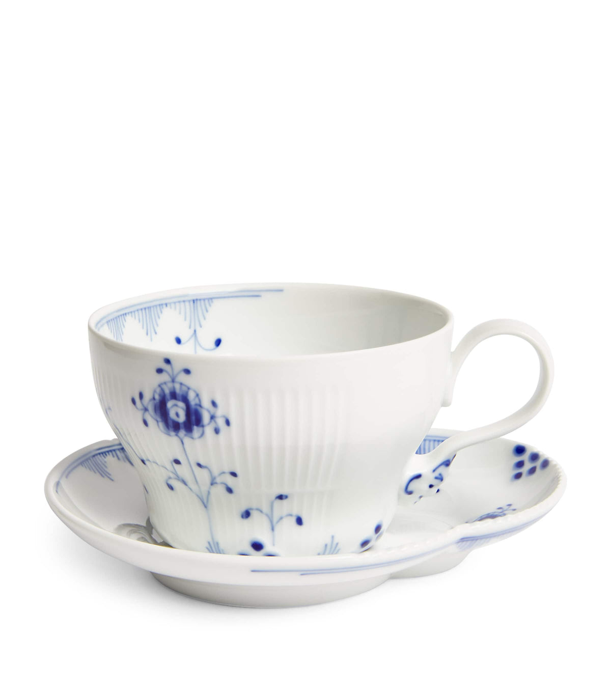 Royal Copenhagen Blue Elements teacup and saucer set, imported from the UK