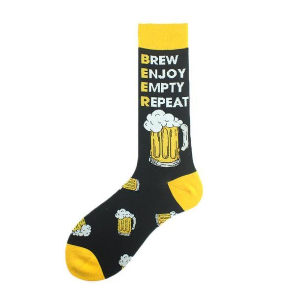 Cozy Noxxiez yellow beers socks one size (British brand)