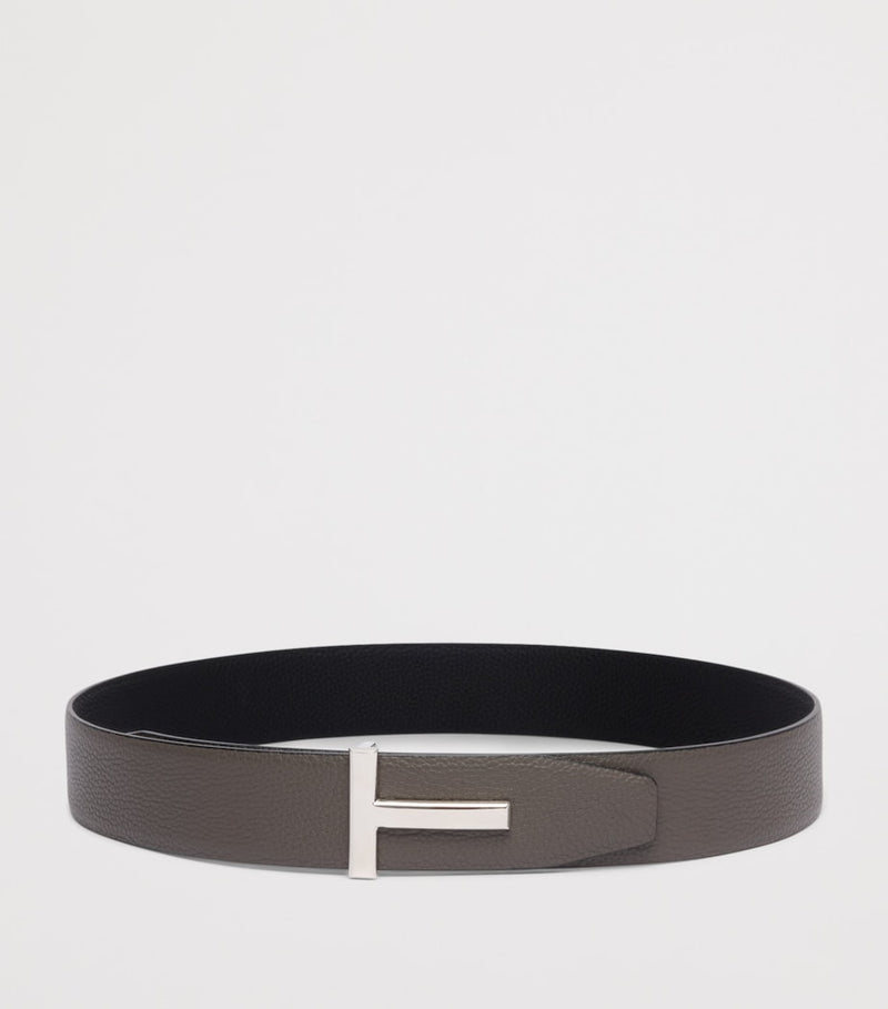 TOM FORD Leather T Icon Belt, imported from the UK