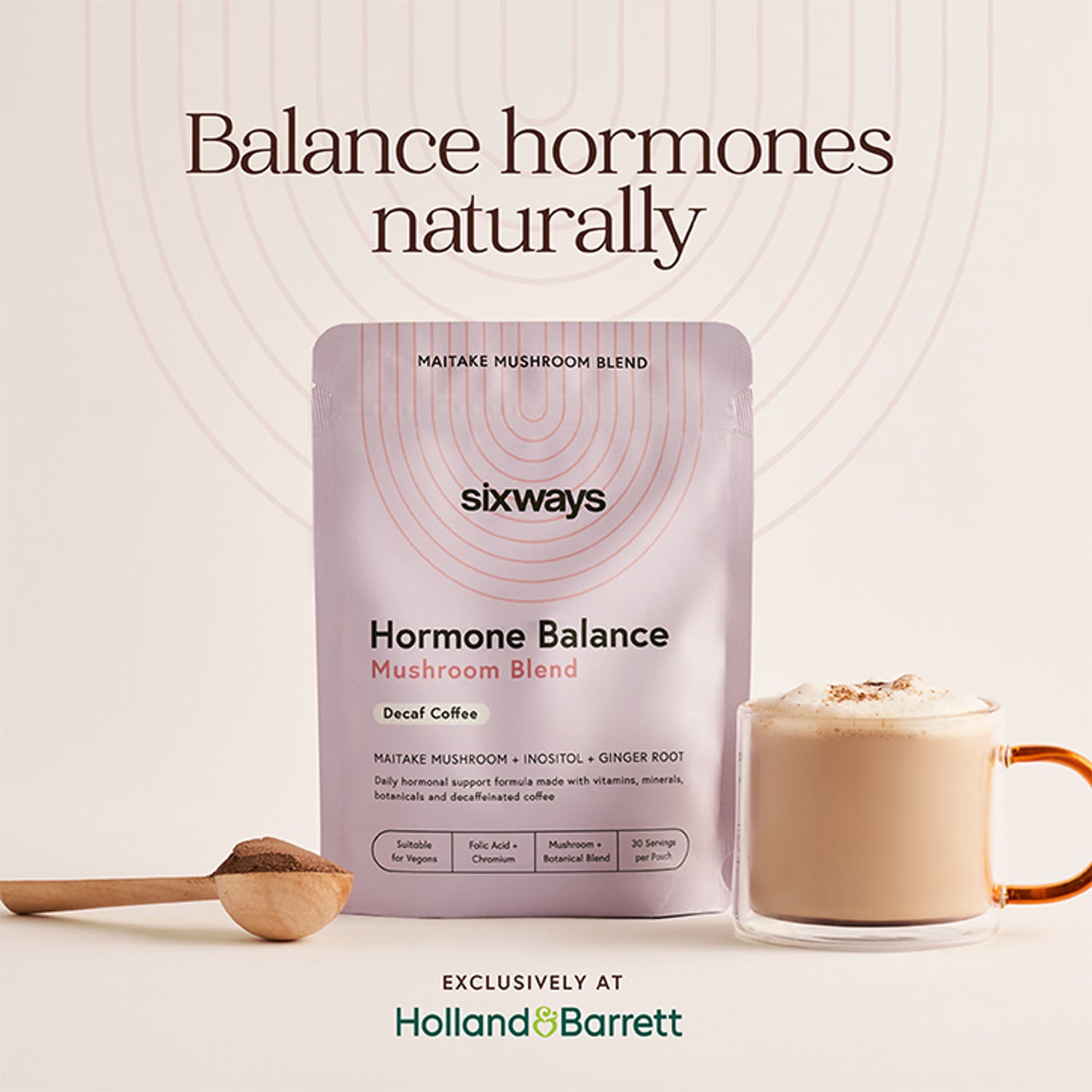 Hormone Balance Decaffeinated Coffee Mushroom Blend with Myo-Inositol and Maca 150g
