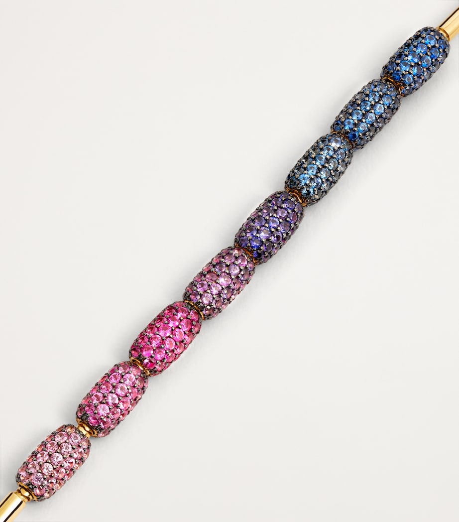Emily P. Wheeler yellow gold sapphire barrel necklace - British product