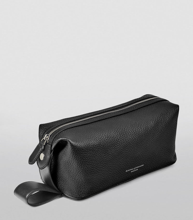 Aspinal of London leather reporter wash bag - British product