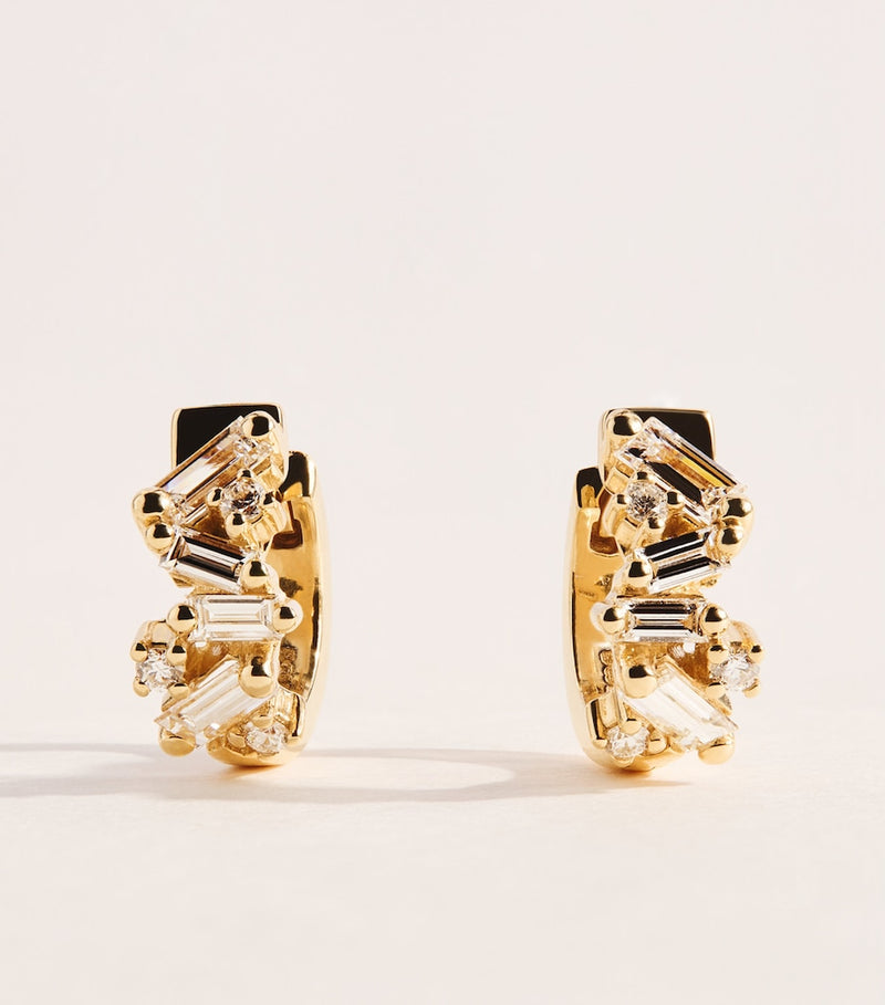 Suzanne Kalan diamond huggie earrings 12mm UK version