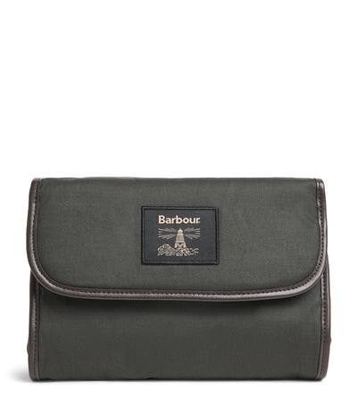 Barbour Wax Hanging Wash Bag Travel Toiletry Bag