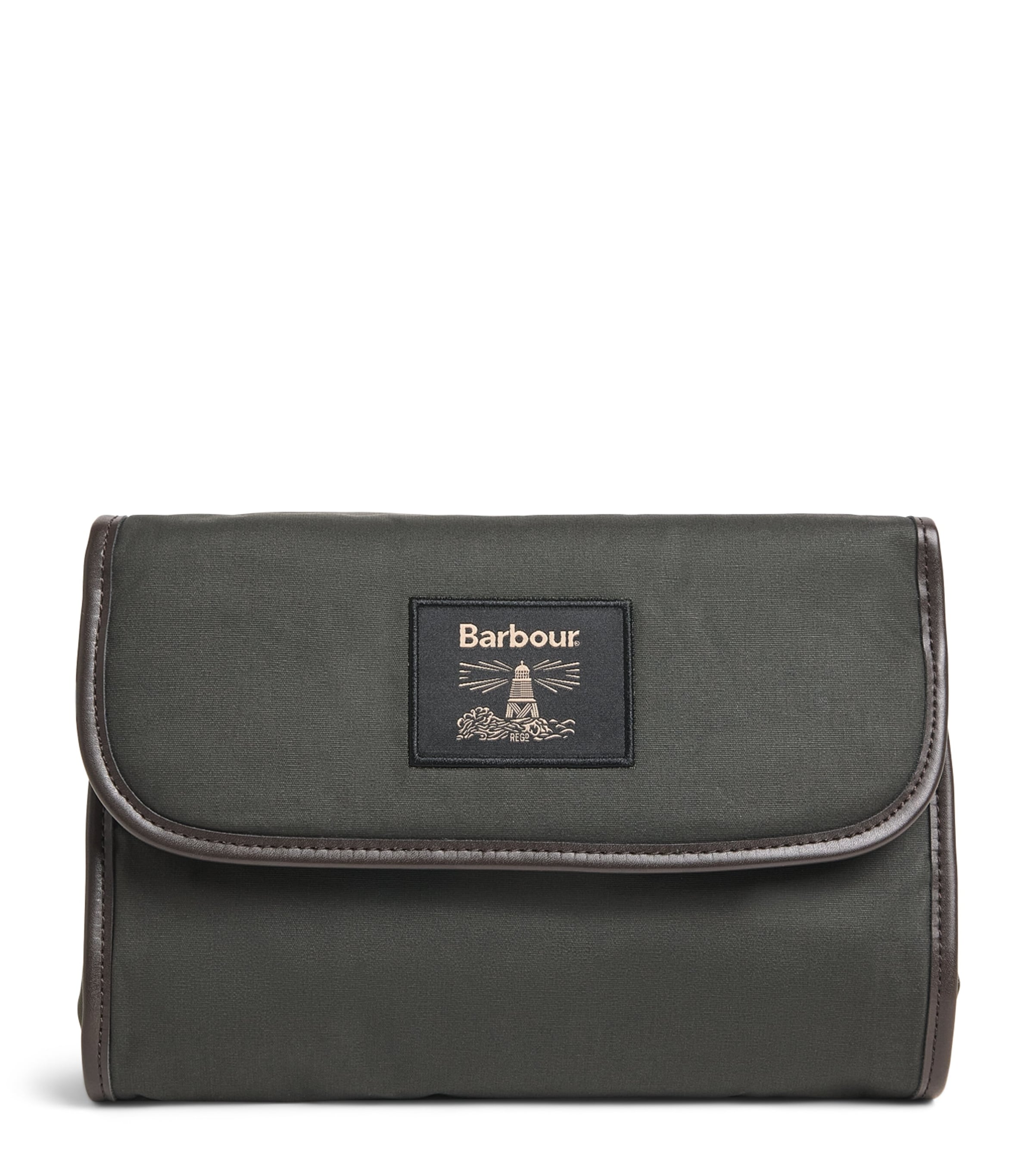 Barbour wax hanging wash bag - British product