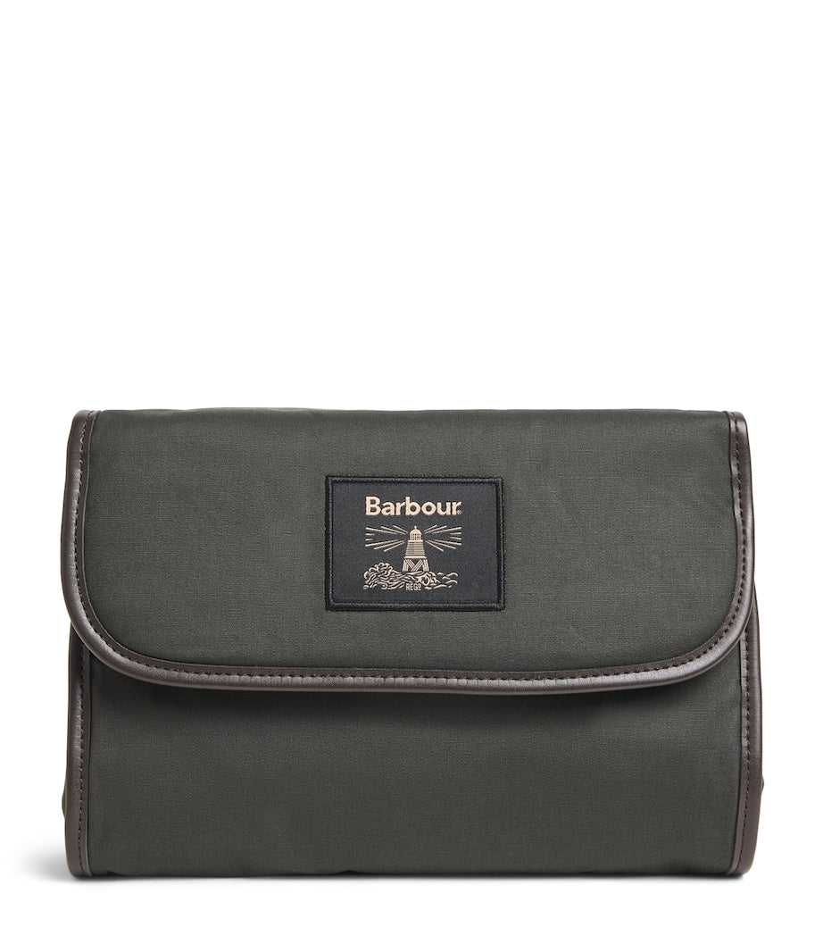 Barbour wax hanging wash bag - British product