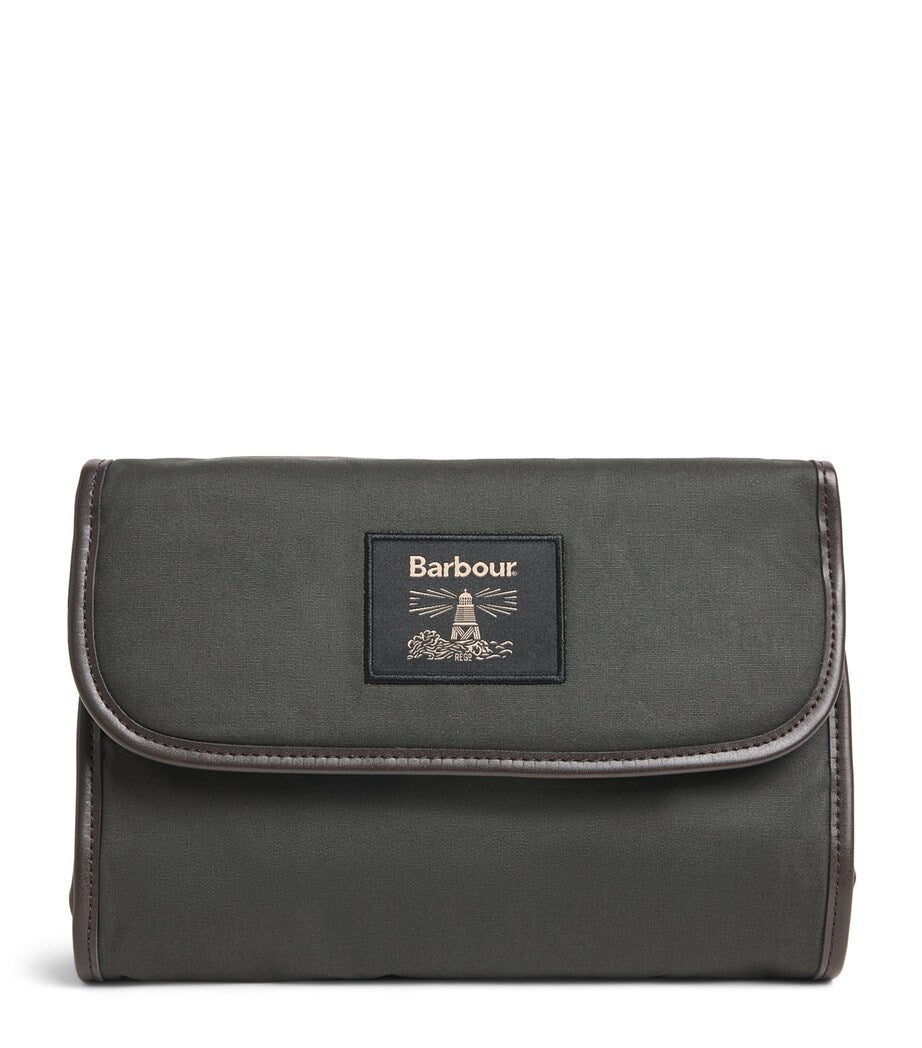 Barbour wax hanging wash bag - British product