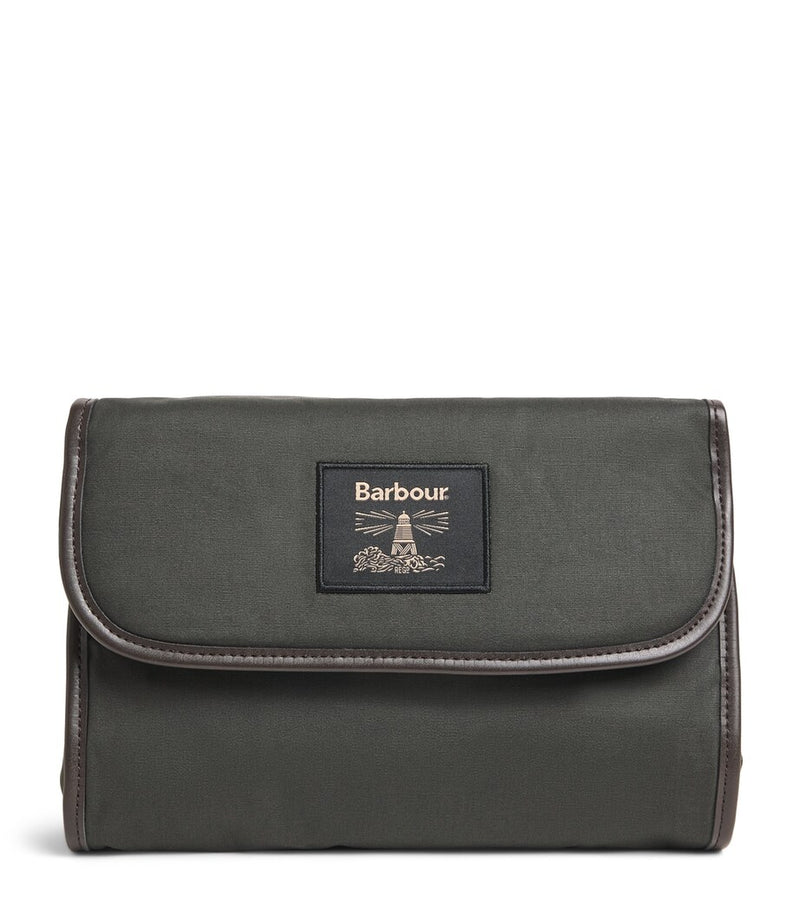 Barbour wax hanging wash bag - British product
