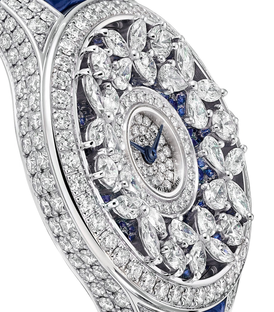 Graff white gold diamond sapphire butterfly watch 33mm (British brand)
