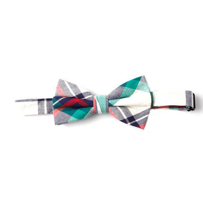 Superdrug SVNX Check Print Bow Tie in Multi Blue- Buy online at McGrocer