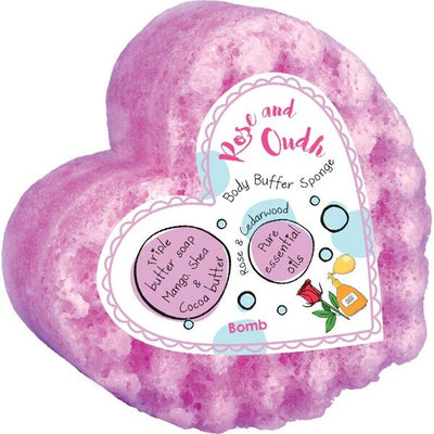 Superdrug Bomb Cosmetics Body Buffer Soap Sponge Rose & Oudh Shower Sponge- Buy online at McGrocer