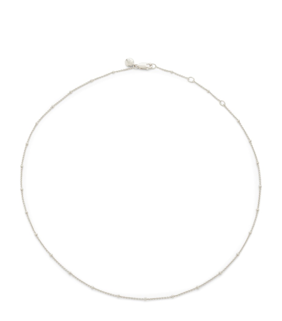 Monica Vinader sterling silver beaded chain necklace 46cm, imported from the UK