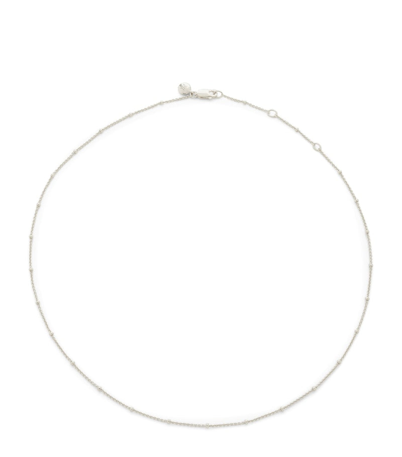 Monica Vinader sterling silver beaded chain necklace 46cm, imported from the UK