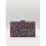 SVNX embellished square clutch bag in multi, UK version