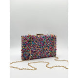 SVNX embellished square clutch bag in multi, UK version